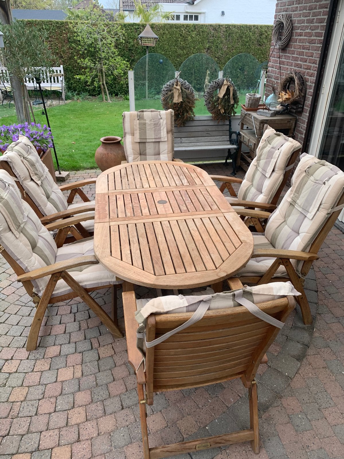 Teak tuinset, Ophalen, Zo goed als nieuw, Teakhout