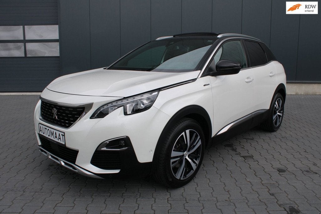 Peugeot 3008 1.600 GT Line AUTOMAAT TREKHAAK SCHUIFDAK, Gebruikt, Zwart, 4 cilinders, Leder en Stof