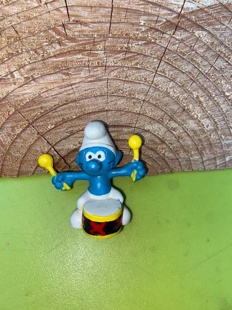 Smurfen trommel smurf gele stokken, Verzamelen, Ophalen of Verzenden, Gebruikt, Verschillende Smurfen
