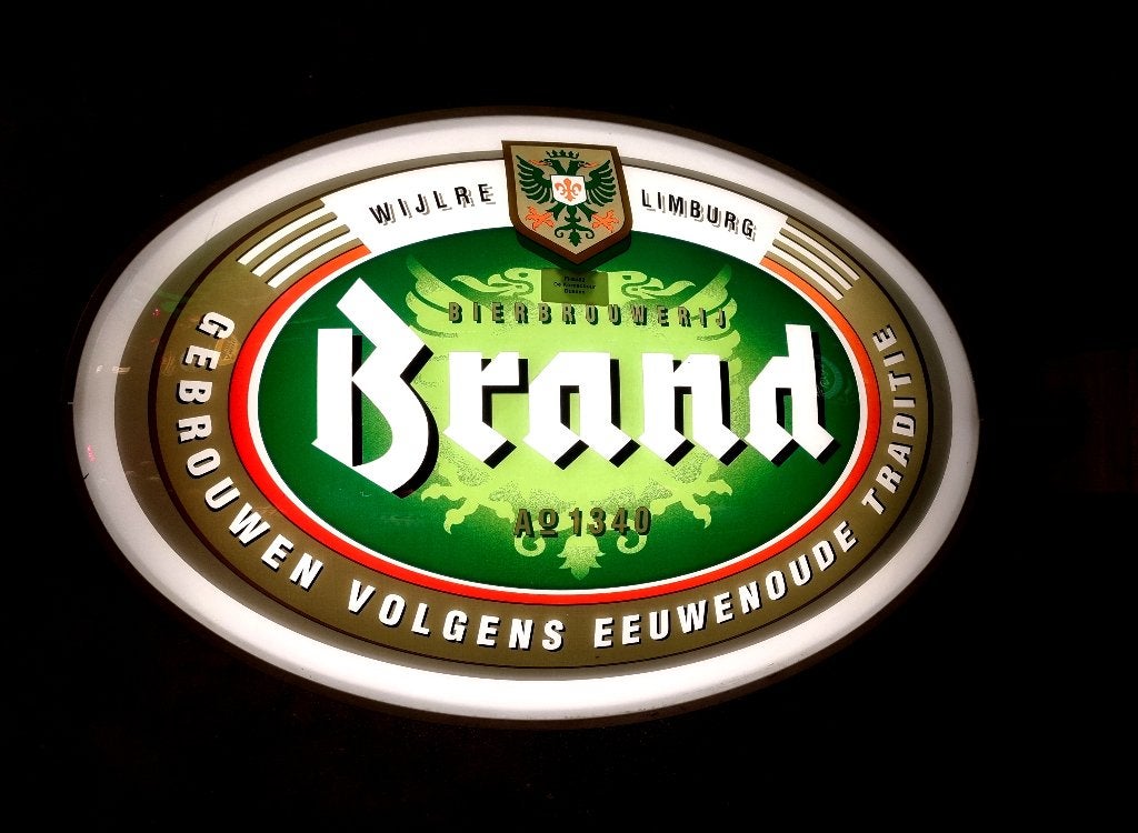 Brand Bier dubbelzijdige lichtbak, Verzamelen, Ophalen, Zo goed als nieuw, Reclamebord, Plaat of Schild, Brand
