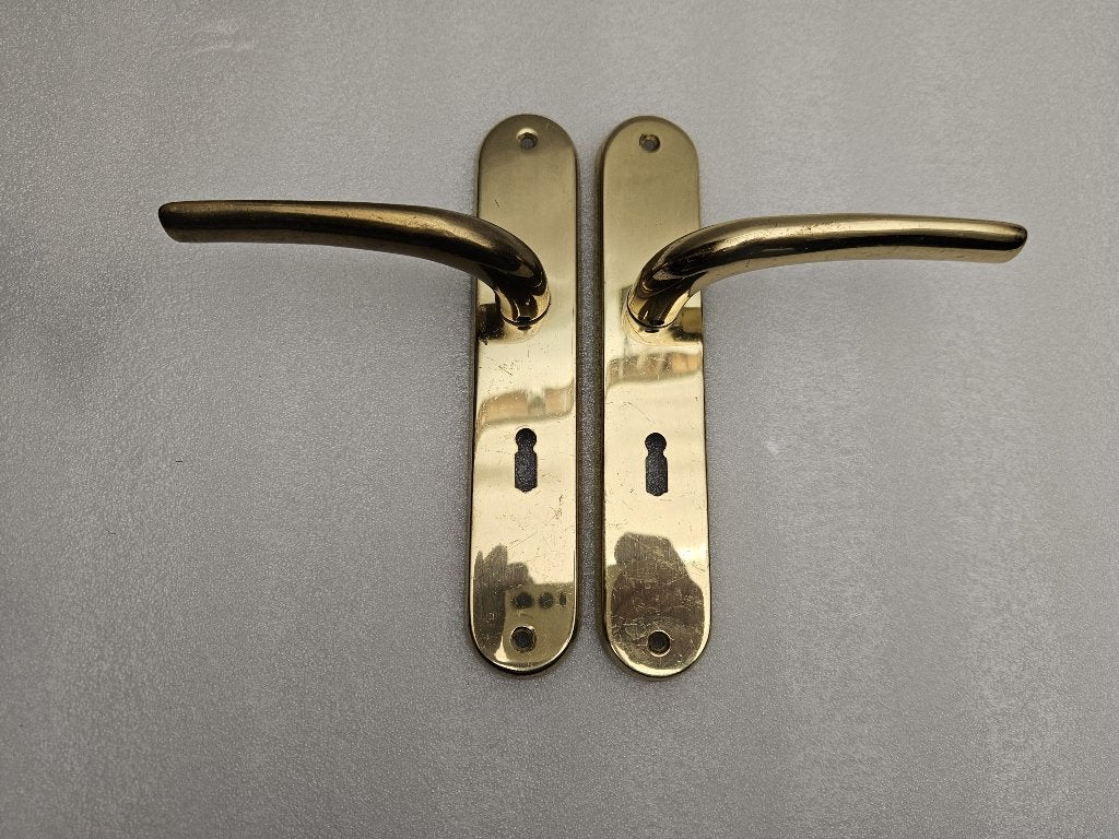 Setje vintage Geelkoperen Deurbeslag set nr.12, Ophalen of Verzenden