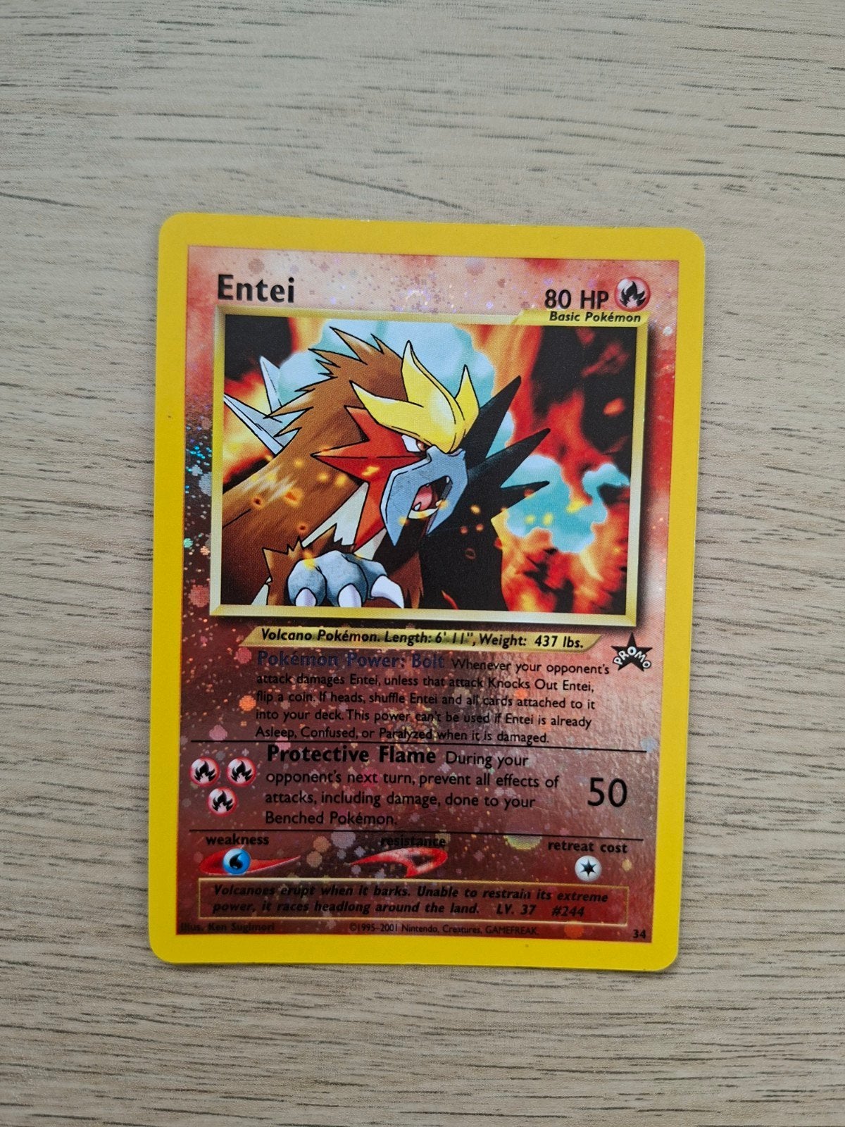 Entei WP 34 - Pokemon Promo, Ophalen of Verzenden, Zo goed als nieuw