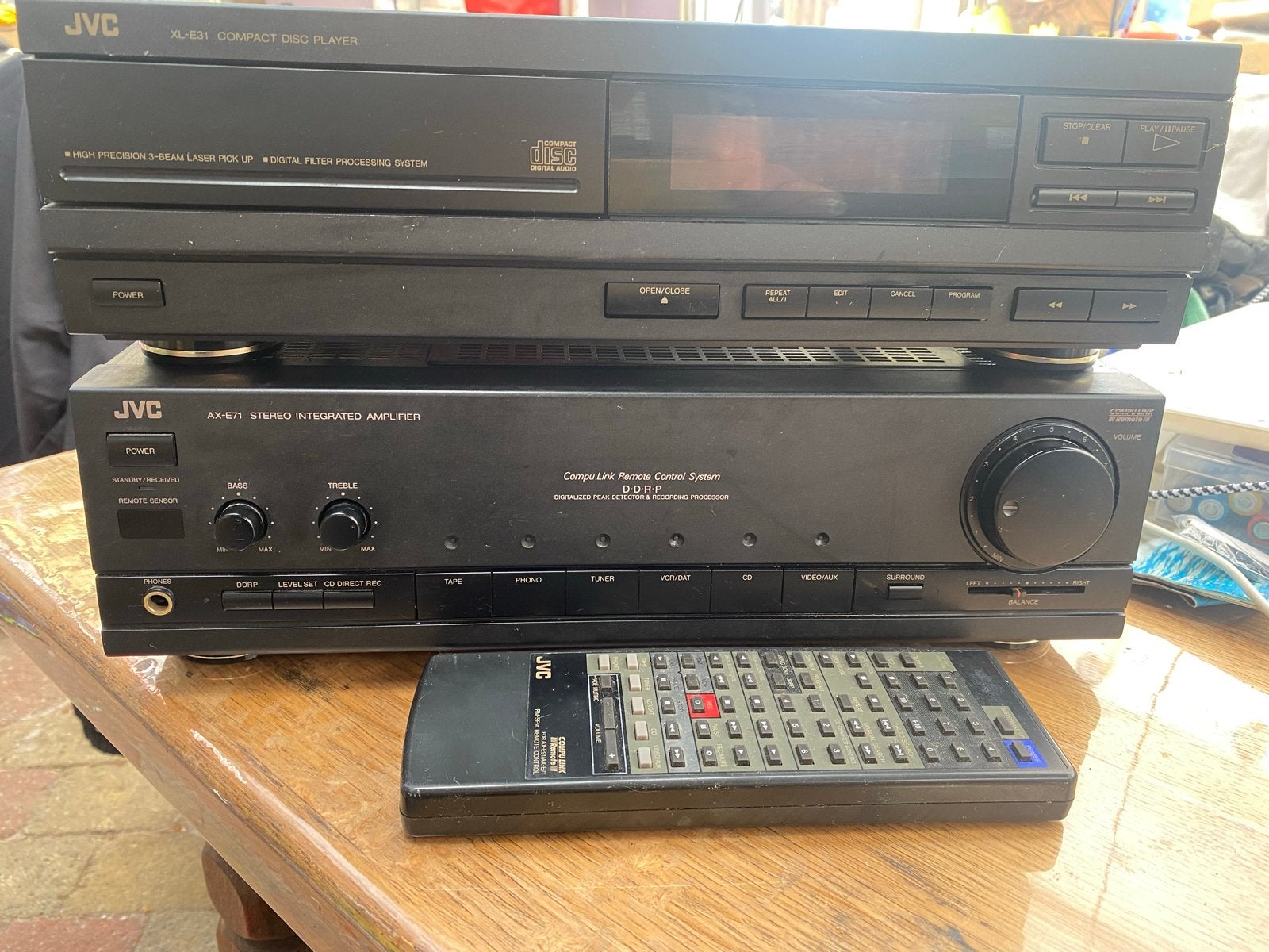 Retro JVC Stereo Set met AB - CD Speler en Versterker, Audio, Tv en Foto, Stereo-sets, Ophalen, Gebruikt, JVC, Losse componenten