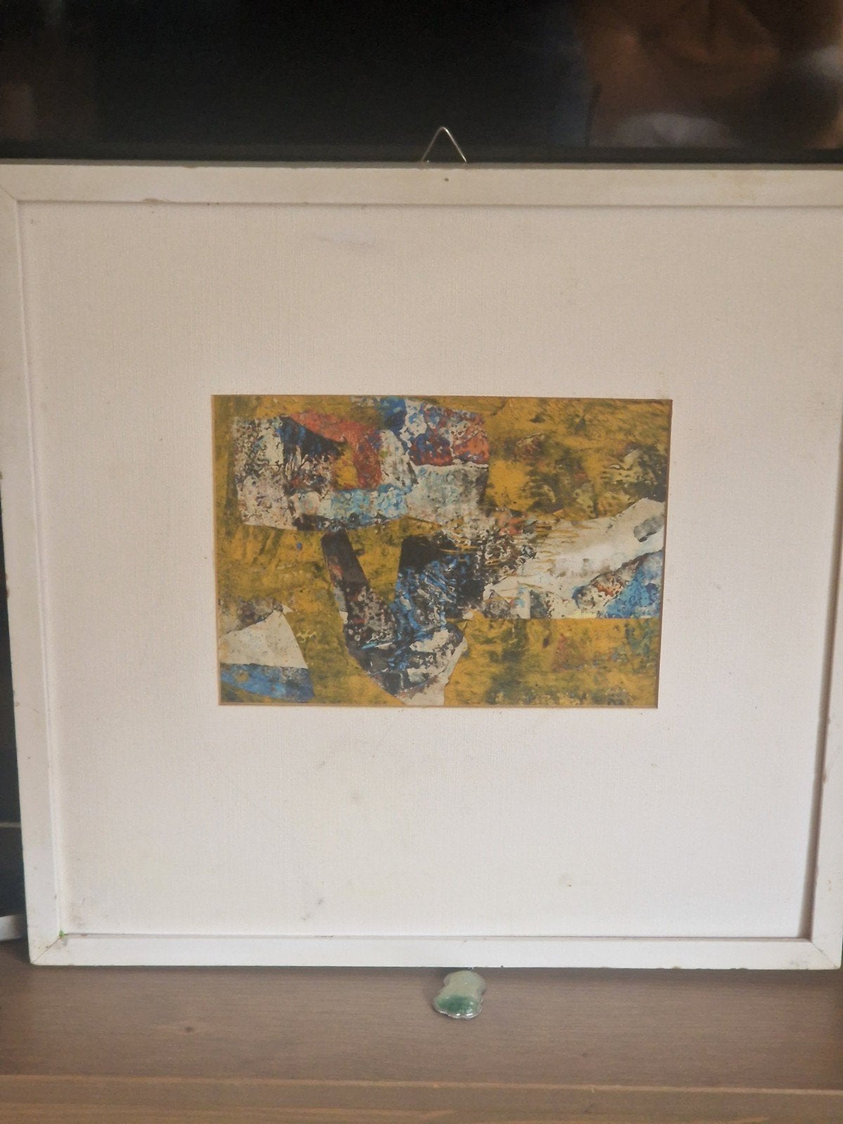 Abstracte collage in lijst, Antiek en Kunst, Ophalen of Verzenden