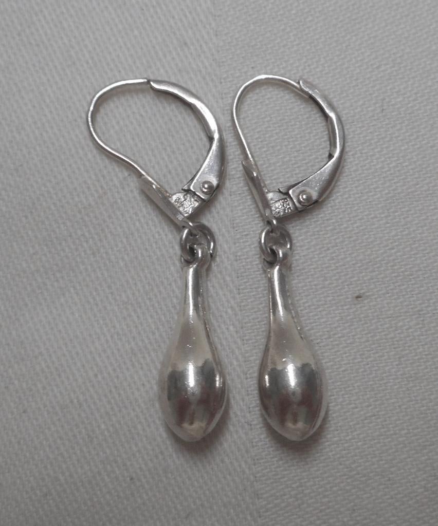 Zilveren vintage oorbellen met pegel nr.574, Sieraden, Tassen en Uiterlijk, Oorbellen, Hangers, Verzenden, Zo goed als nieuw, Zilver
