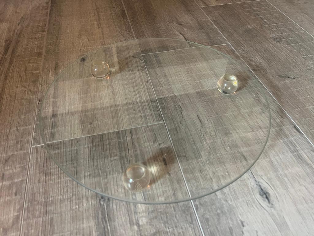 Vintage glazen design leonardo taartplateau taartschaal rond, Schaal, Rond, Ophalen of Verzenden, Glas