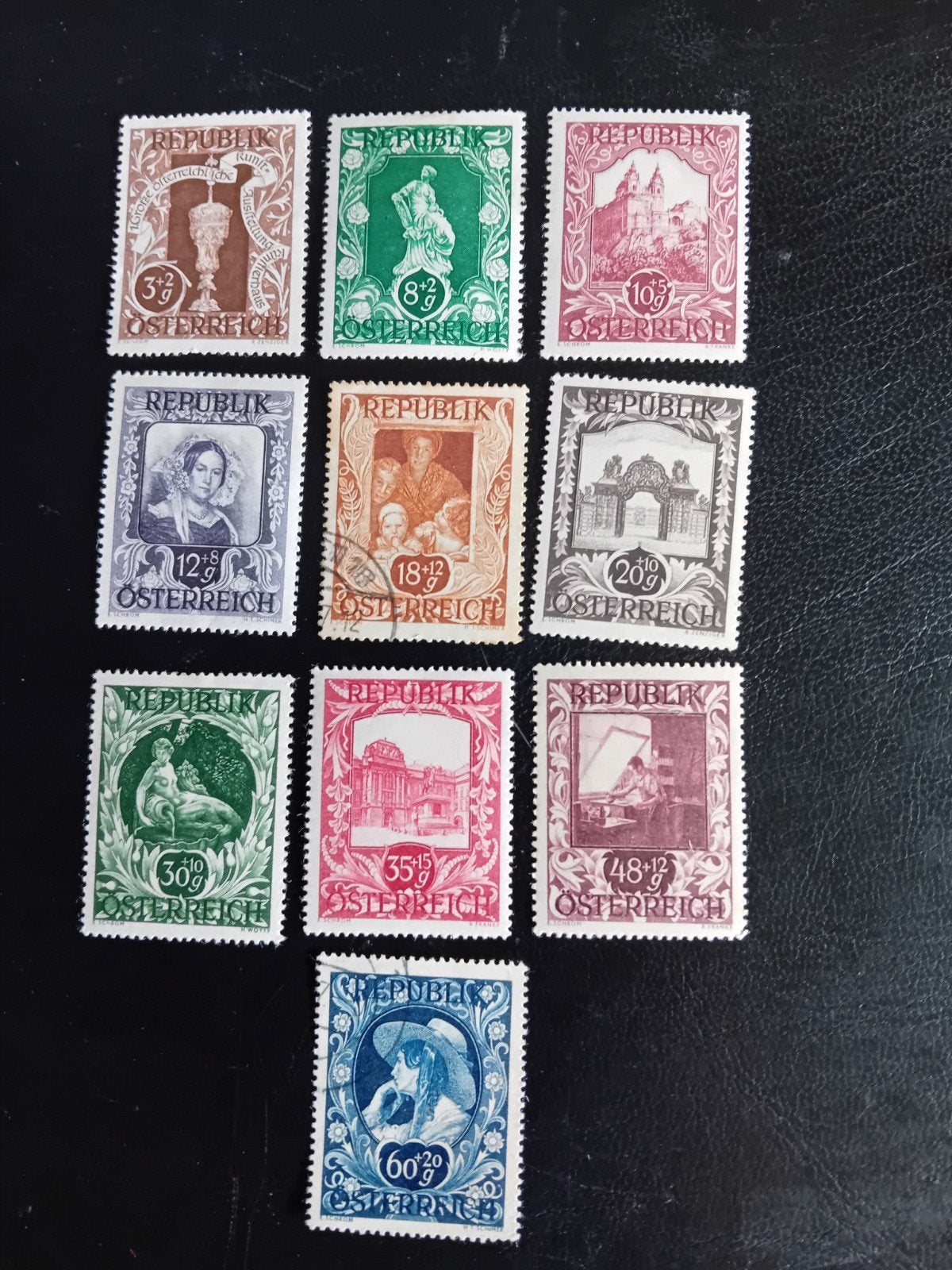 Oostenrijkse postzegels - Diverse waarden, Verzenden, Gestempeld
