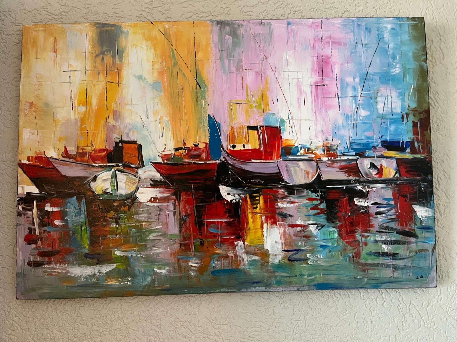 Abstract echt olieverf schilderij, Ophalen