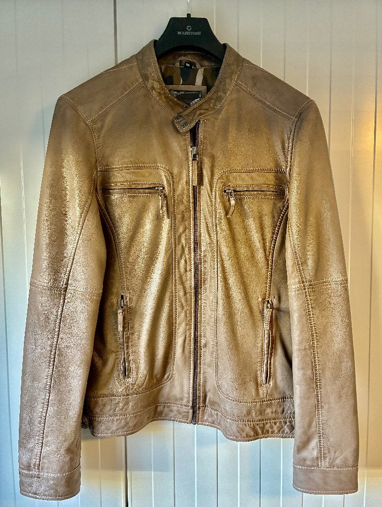 Stijlvol leren jack, Oakwood, Beige, Maat 56/58 (XL), Ophalen of Verzenden
