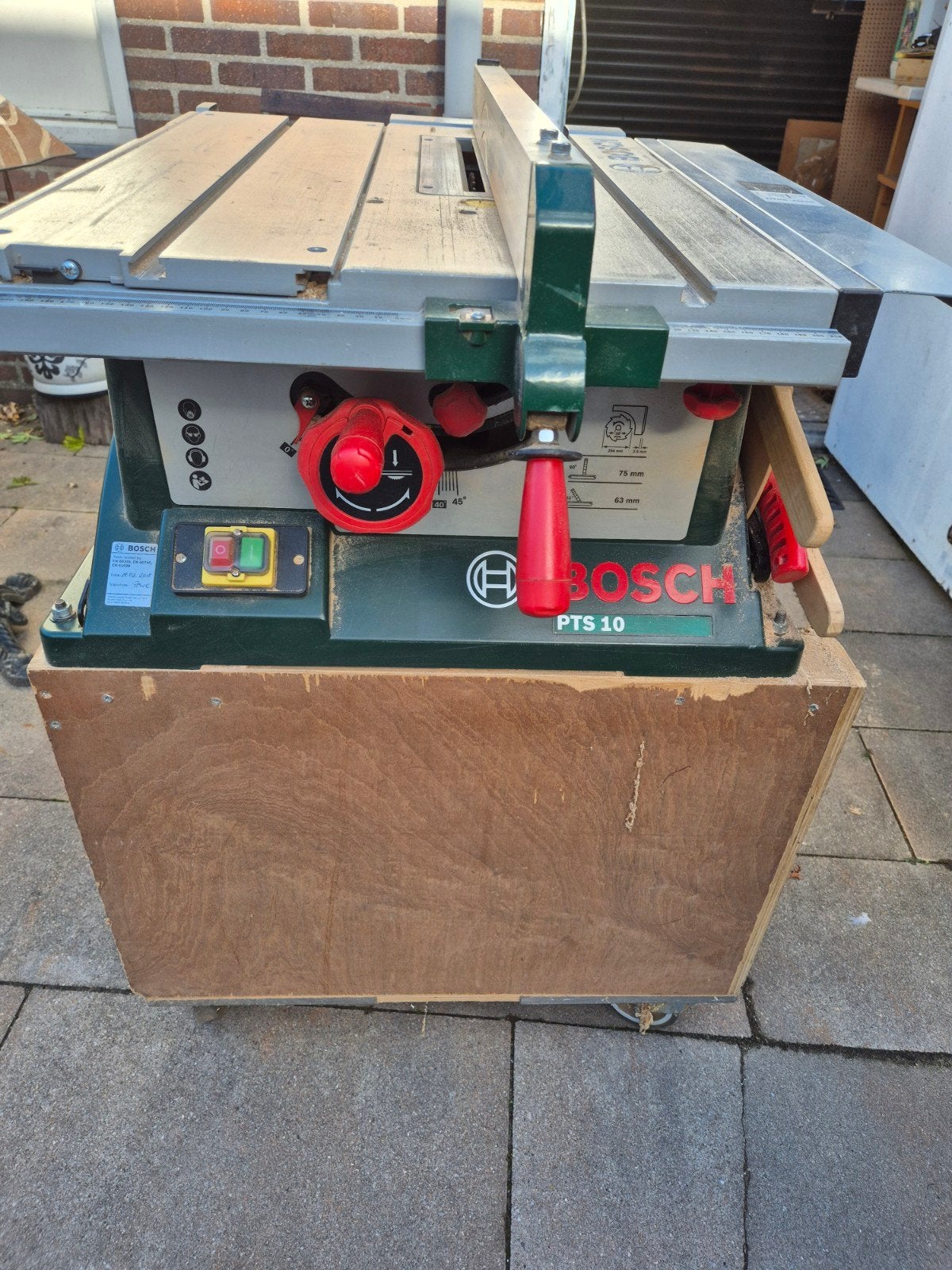 Bosch PTS 10 Tafelzaag op wieltjes, Ophalen, Gebruikt, Cirkelzaag, 70 mm of meer