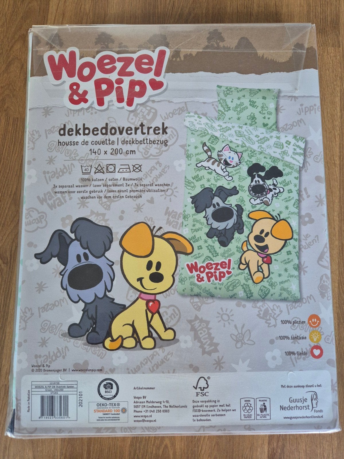 Woezel en Pip dekbedovertrek 140x200 - Nieuw, Kinderen en Baby's, Kinderkamer | Beddengoed, Ophalen of Verzenden, Nieuw, Jongetje of Meisje