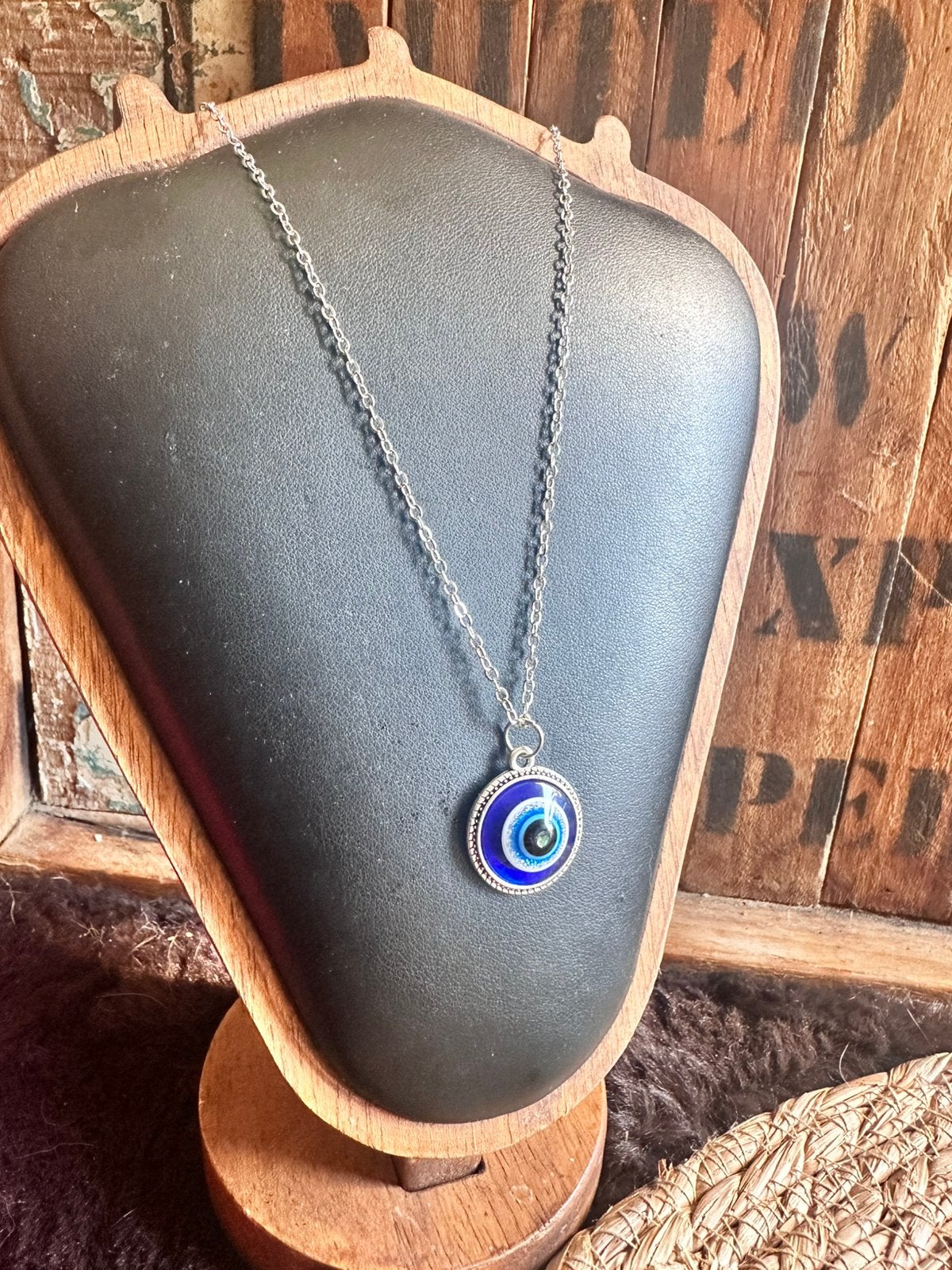 Boho halsketting / blauw oog / bescherming / nieuw, Ophalen of Verzenden, Nieuw, Overige materialen