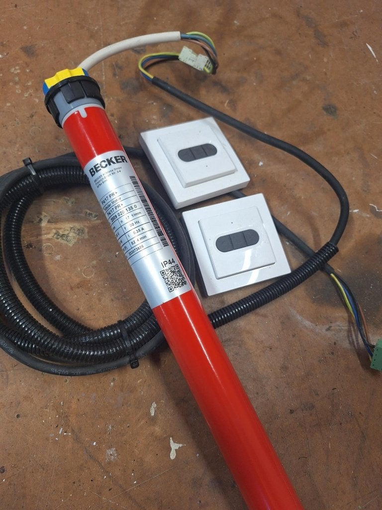 Becker buismotor en 2 stuks afstandsbediening nieuw, Overige typen, Ophalen of Verzenden, Minder dan 150 cm, Nieuw