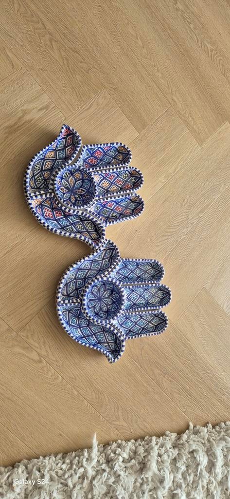 Decoratieve schalen set - Hamsa hand design, Huis en Inrichting, Ophalen of Verzenden, Zo goed als nieuw, Overige stijlen, Schaal of Schalen