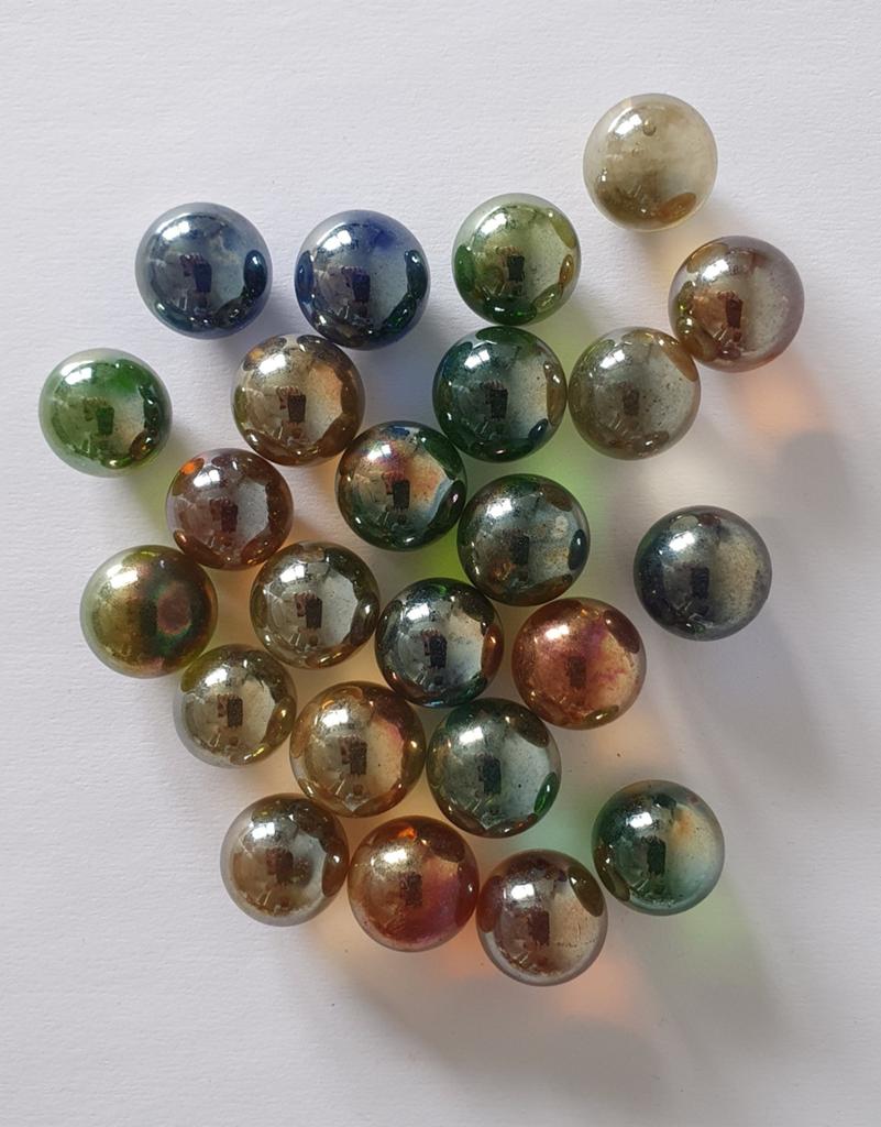 Zakje vintage Vacor/Mega Marbles oily knikkers 24st, Verzamelen, Ophalen of Verzenden