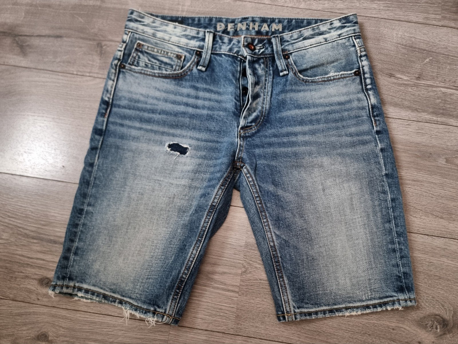 Heren korte broek Denham, maat W29 (RP1), Kleding | Heren, Ophalen of Verzenden, Zo goed als nieuw, Blauw, W32 (confectie 46) of kleiner