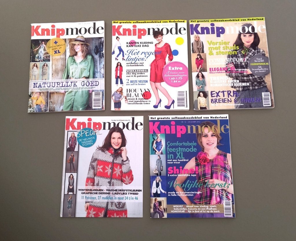 Knip Mode 2012 - juli, augustus, oktober + bijlage, december, Ophalen of Verzenden, Zo goed als nieuw, Vrouw, Knipmode