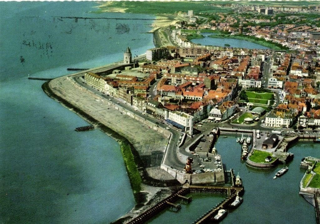 Vlissingen, Panorama - 1970 gelopen, Verzamelen, Ophalen of Verzenden, 1960 tot 1980, Gelopen, Zeeland