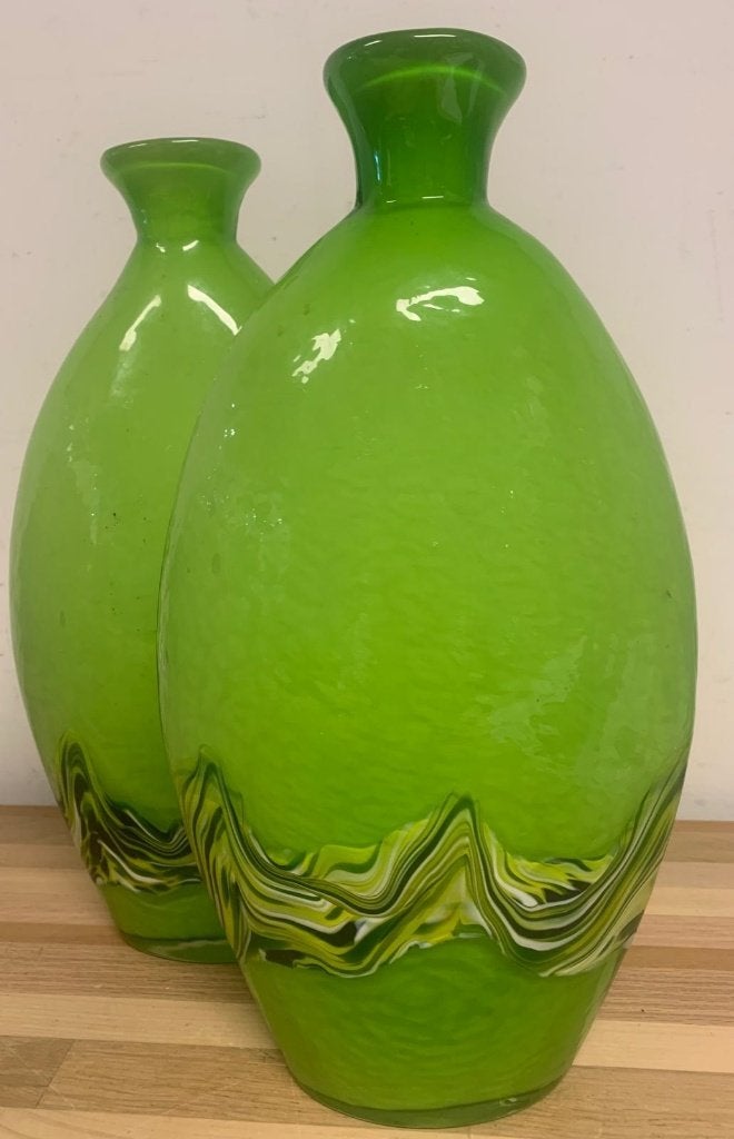 Groene glazen vaas - Art Deco, Antiek en Kunst, Ophalen of Verzenden