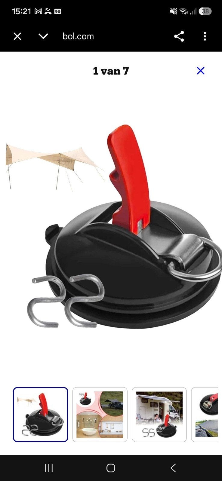 Zuignap met Haken -Set van 5 Stuks voor Diverse Toepassinge, Caravans en Kamperen, Ophalen of Verzenden, Nieuw
