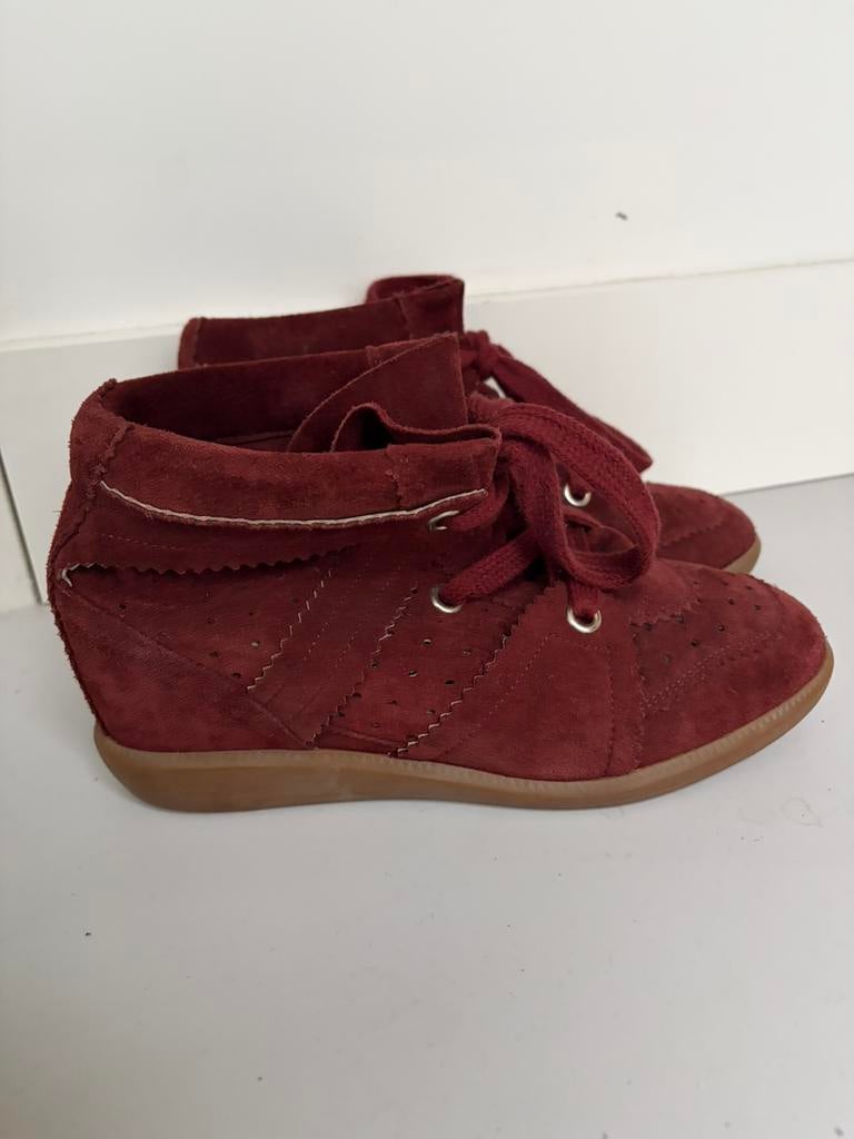 Isabel Marant Bobby bordeauxrood 39, Ophalen of Verzenden, Rood, Sneakers of Gympen, Zo goed als nieuw
