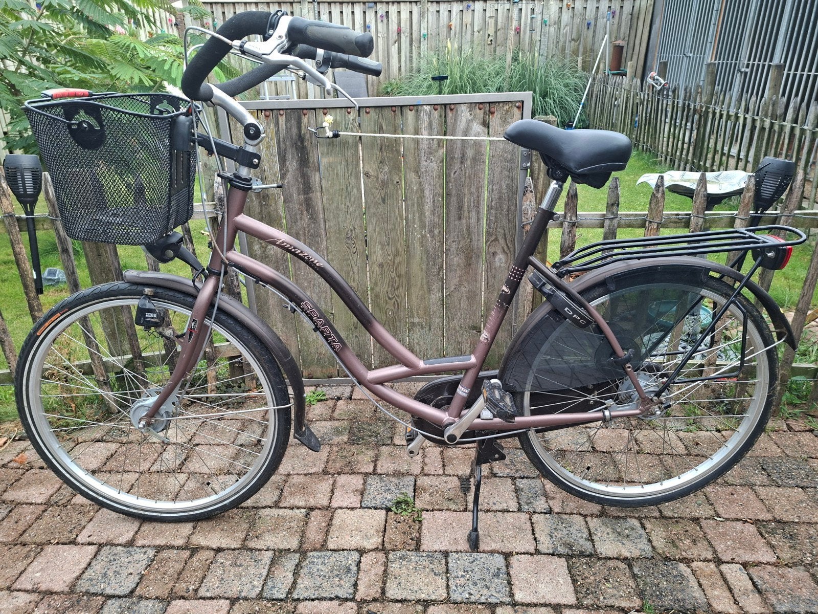 Sparta Amazone damesfiets met lage instap en mandje, Ophalen, Sparta, 50 tot 53 cm, Schijfrem