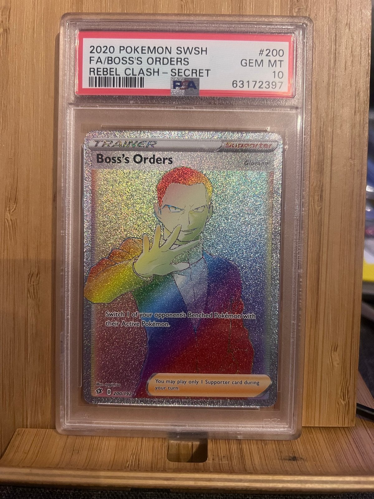 Boss's Orders (Full Art) PSA 10 - Pokémon Rebel Clash, Ophalen of Verzenden, Zo goed als nieuw, Losse kaart, Foil