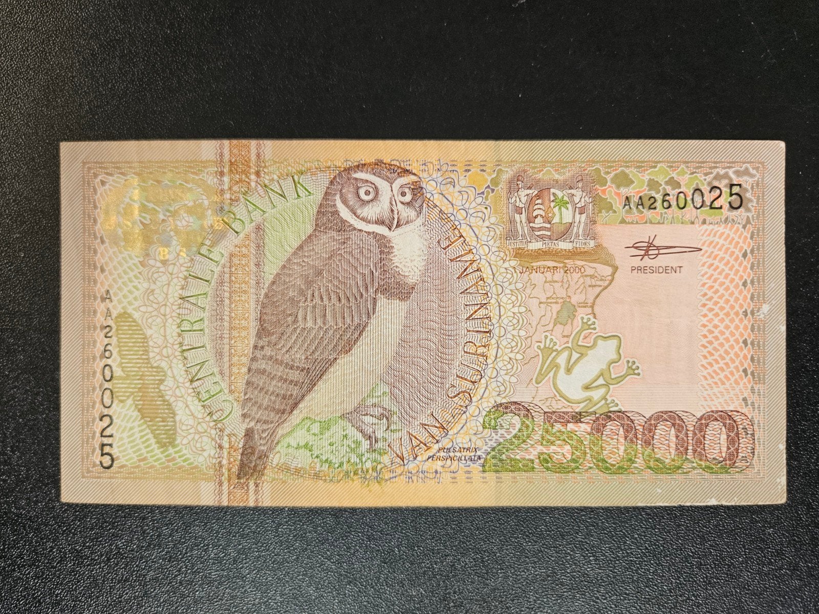 Suriname pick 154 2000 goud, Ophalen of Verzenden, Zuid-Amerika, Los biljet