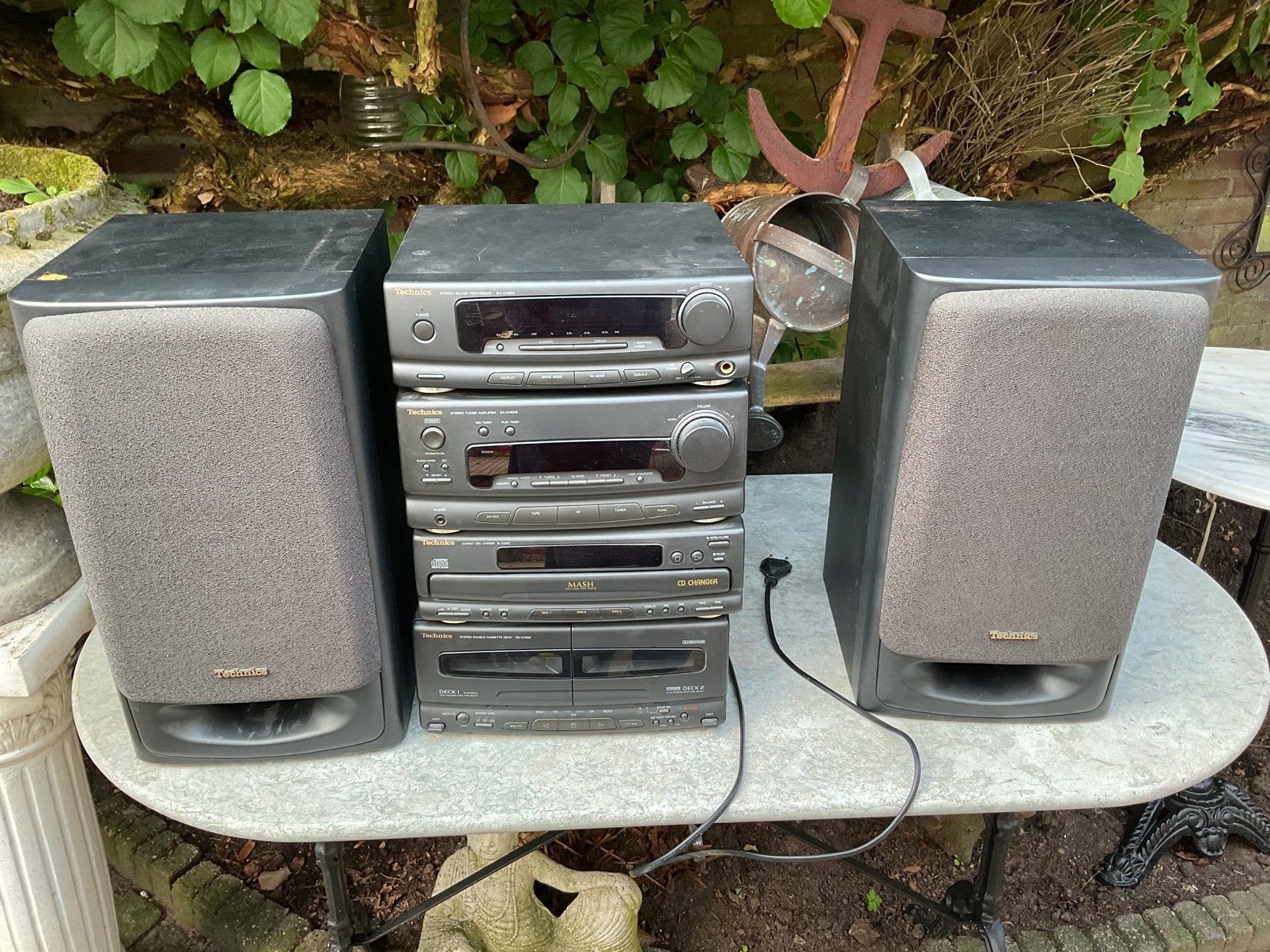Technics Stereo Set met Speakers - CD, Cassette, Tuner, Gebruikt, Cassettedeck, Losse componenten, Ophalen