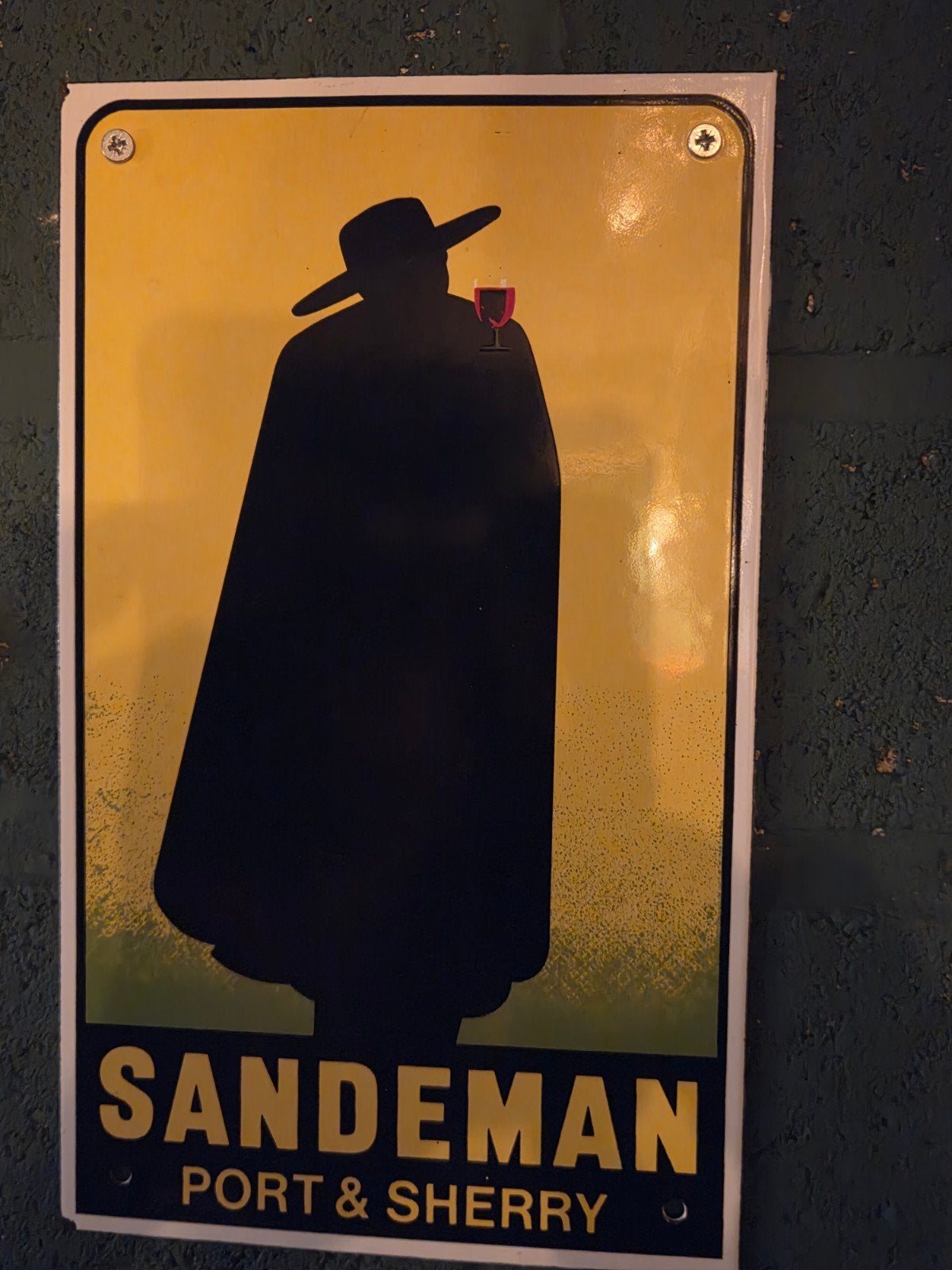Vintage Sandeman Port & Sherry Reclamebord, Ophalen of Verzenden, Gebruikt, Reclamebord