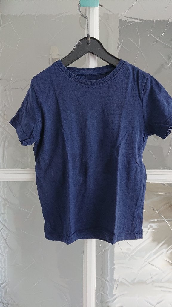 Shirt effen donkerblauw H&M Organic Cotton - maat 98 104, Gebruikt, Ophalen of Verzenden, H&M., Shirt of Longsleeve