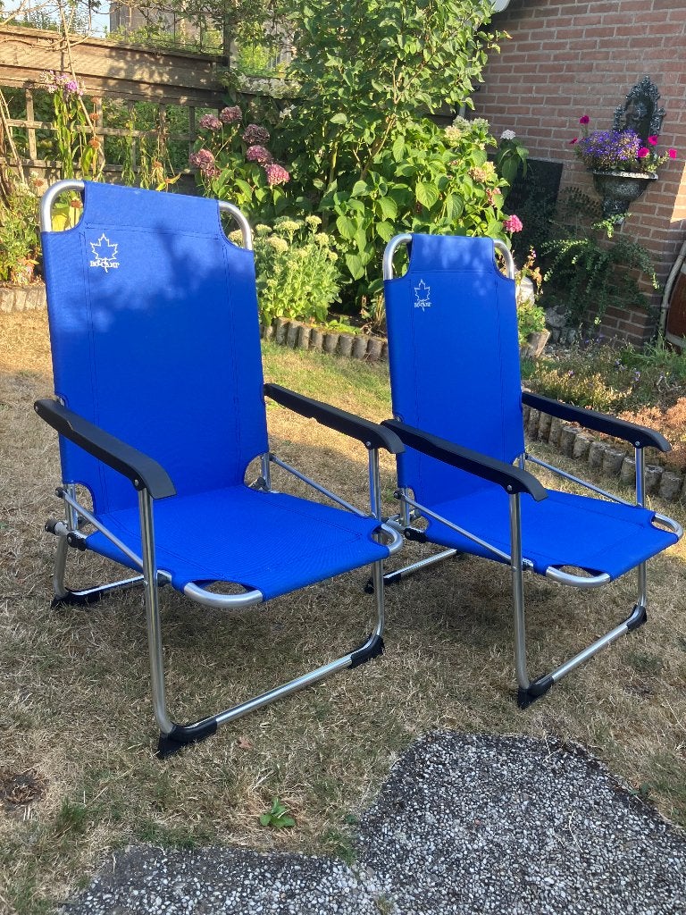 Bo-Camp lage strand/tuinstoelen 2x, Ophalen of Verzenden, Zo goed als nieuw, Campingstoel