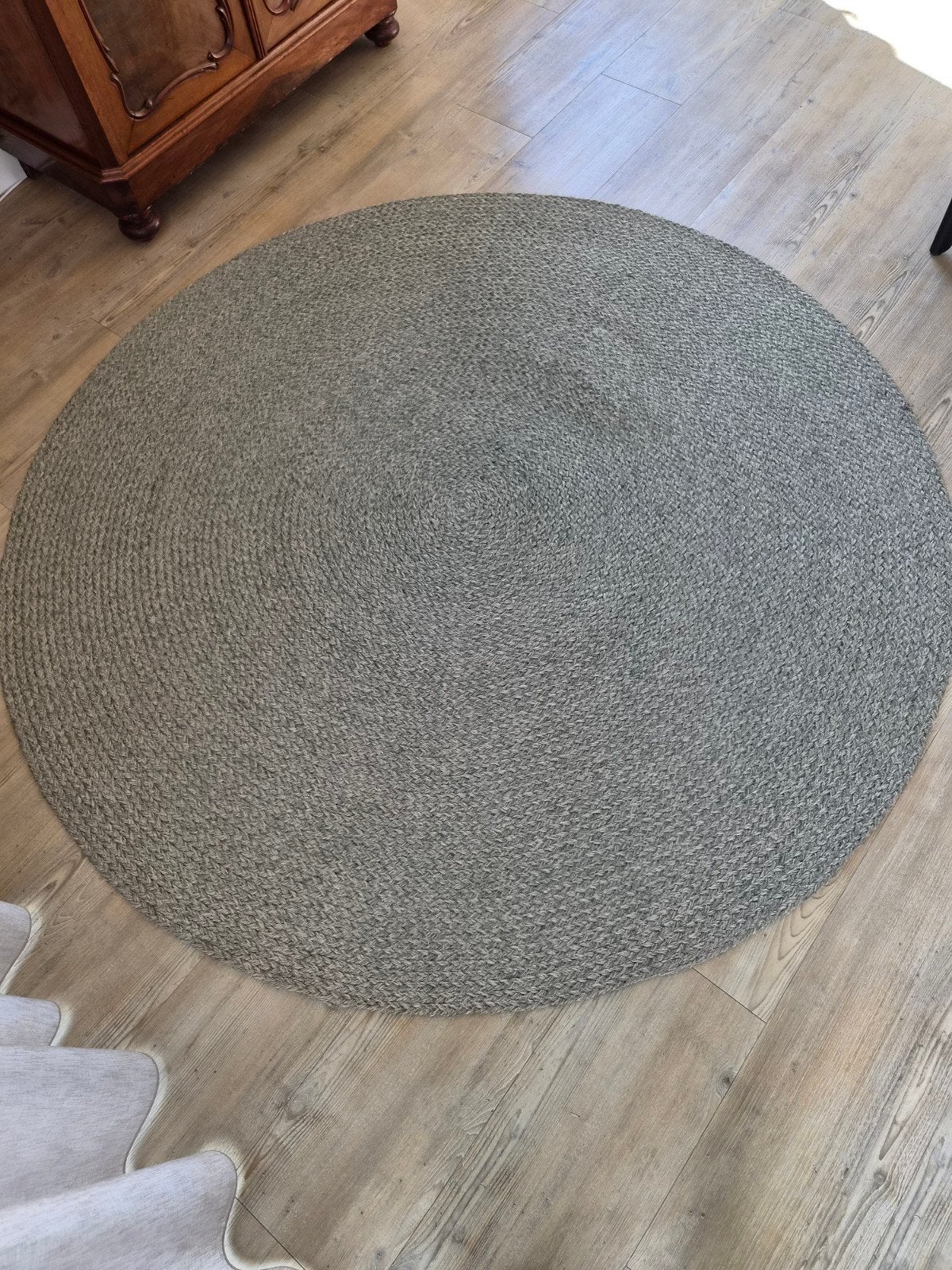 groen rond sisal kleed, Ophalen, 150 tot 200 cm, Rond, Sisal