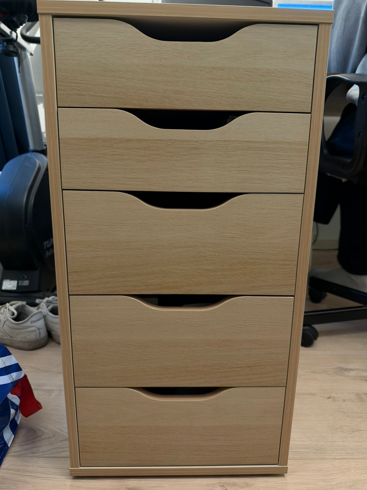 IKEA ALEX ladeblok wit gelazuurd/eikenpatroon, 36x70cm, Ophalen, Minder dan 50 cm, 5 laden of meer, Nieuw