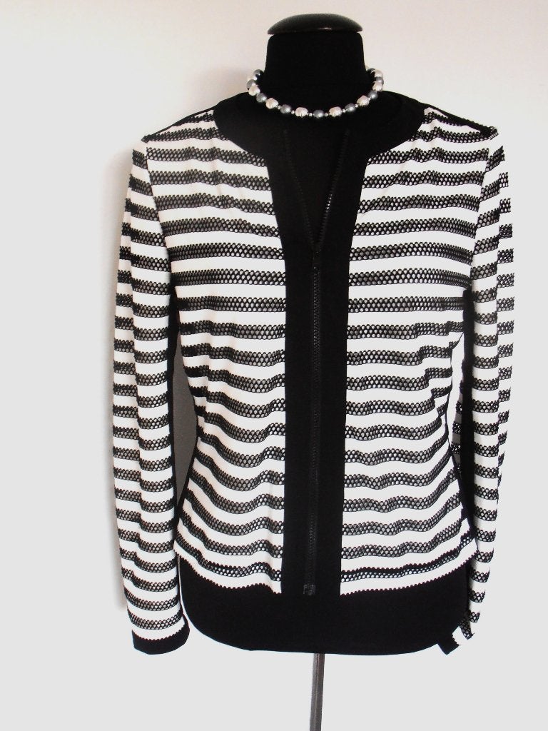Claudia Straeter - prachtig zwart wit vest - 44, Kleding | Dames, Maat 42/44 (L), Zo goed als nieuw, Claudia Sträter, Meerkleurig