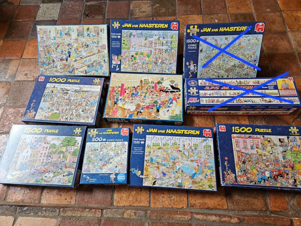 10 van haasteren puzzels zie beschrijving, Ophalen of Verzenden, 500 t/m 1500 stukjes, Zo goed als nieuw