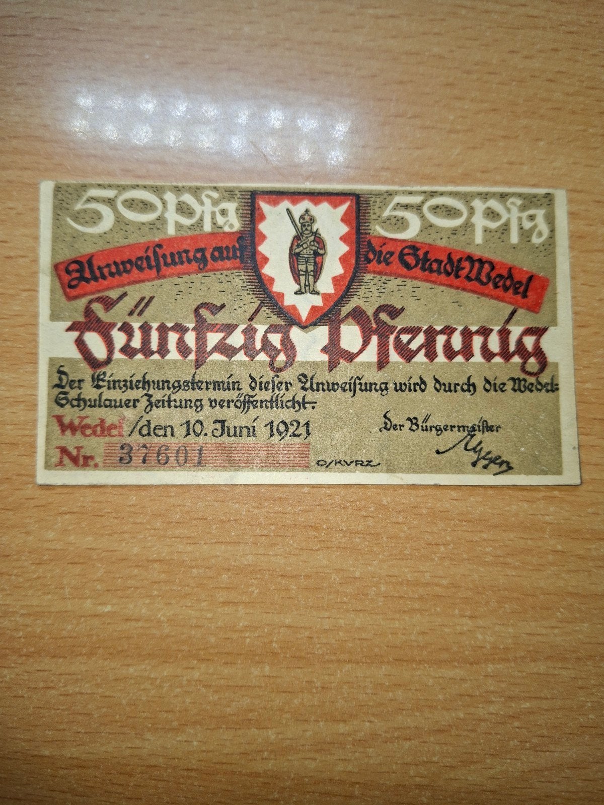 Duits Notgeld Wedel Noodgeld, Ophalen of Verzenden, Duitsland