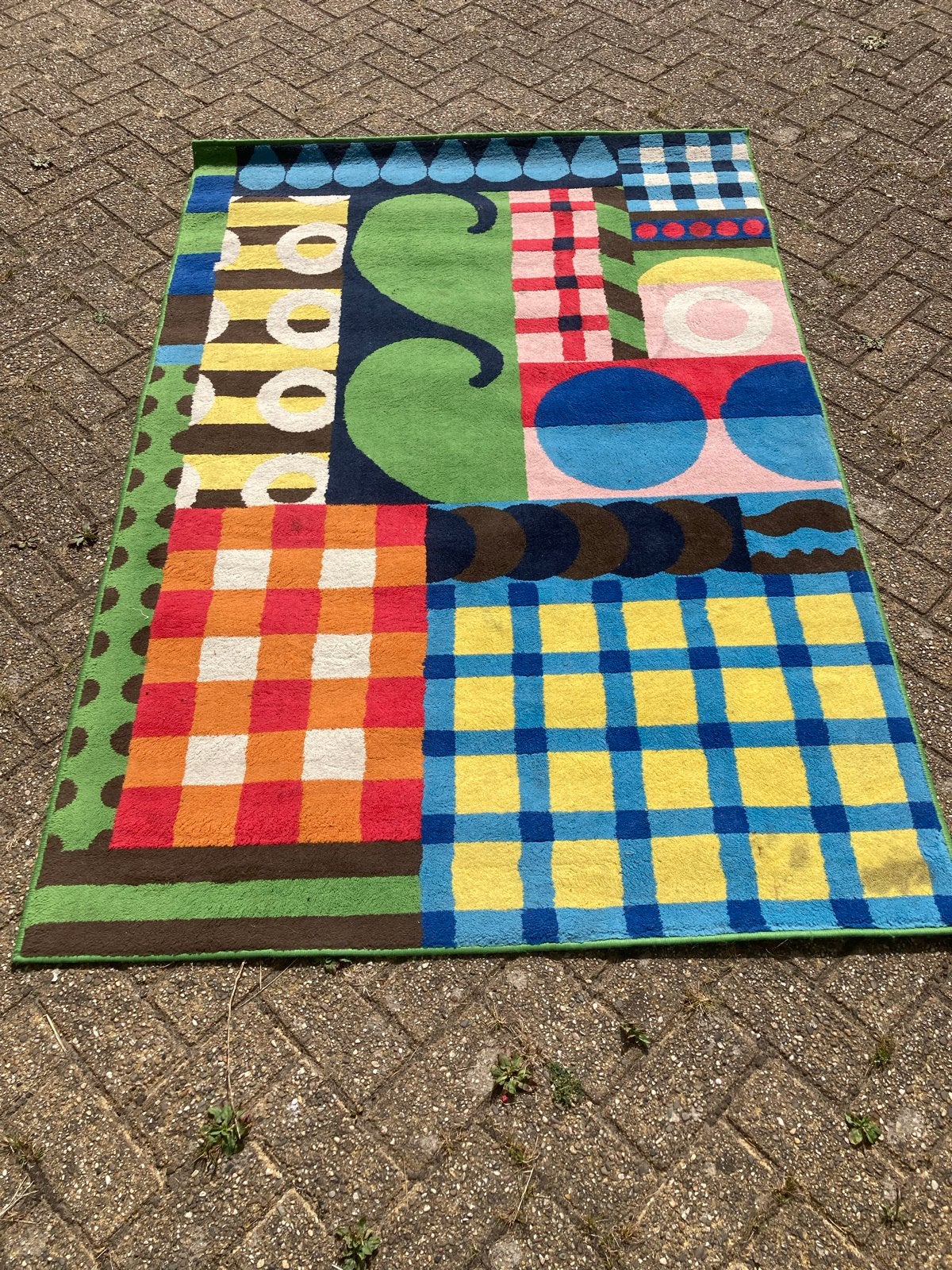 Vintage IKEA tapijt Lusy van C Ramnek 135x195 cm, Gebruikt, 100 tot 150 cm, Blauw, Ophalen of Verzenden