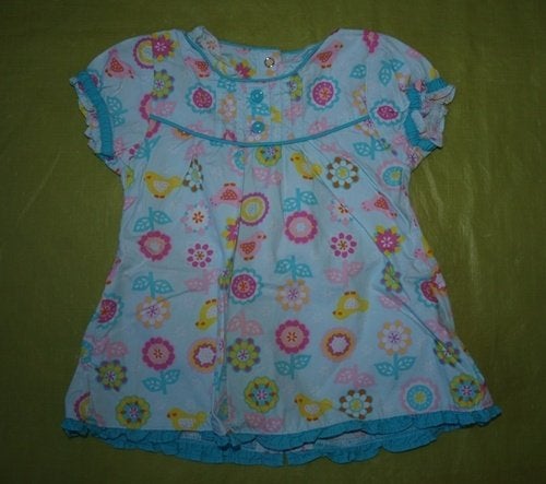 Blauw Bloemetjes Jurkje HEMA (68), Kinderen en Baby's, Meisje, Jurkje of Rokje, Ophalen of Verzenden, Zo goed als nieuw