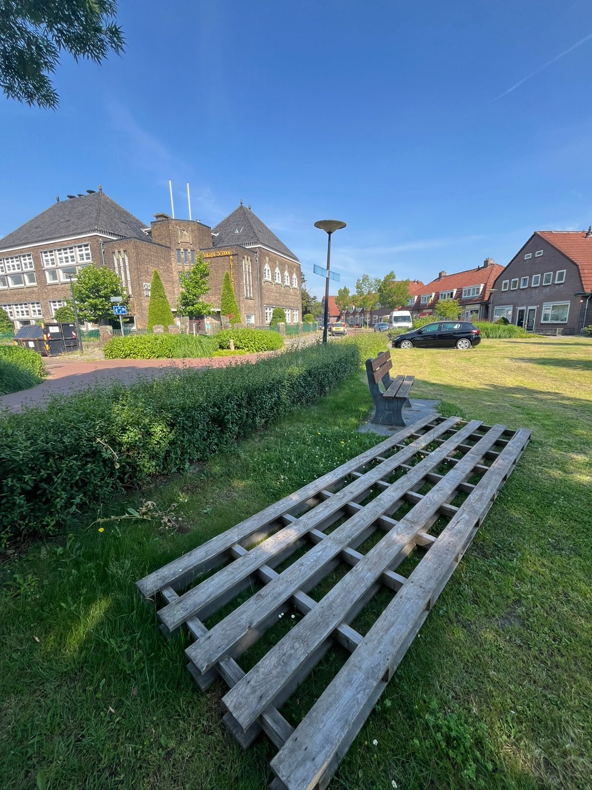 Gratis pallet 420x120, Ophalen, Gebruikt, Overige houtsoorten, Pallet
