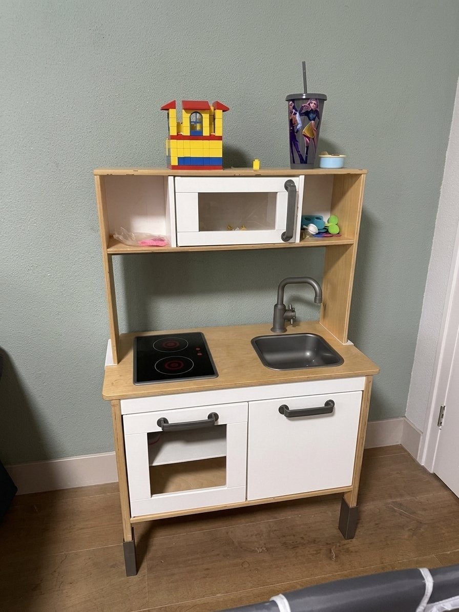 IKEA Duktig speelkeuken met magnetron en kookplaat, Ophalen, Gebruikt, Hout, Speelkeuken