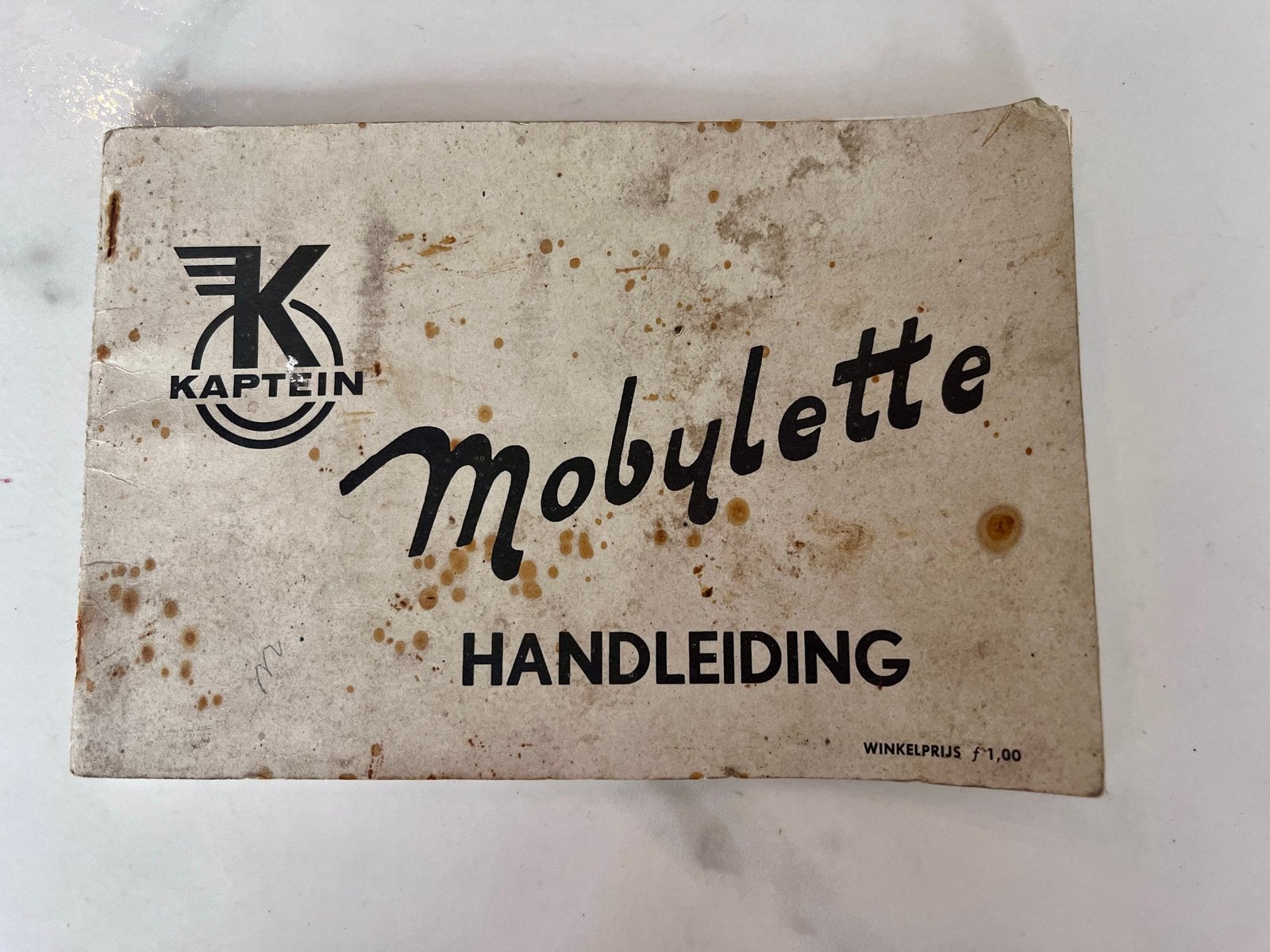 Oude Kaptein Mobylette Handleiding - Vintage Bromfiets, Ophalen of Verzenden, Gebruikt