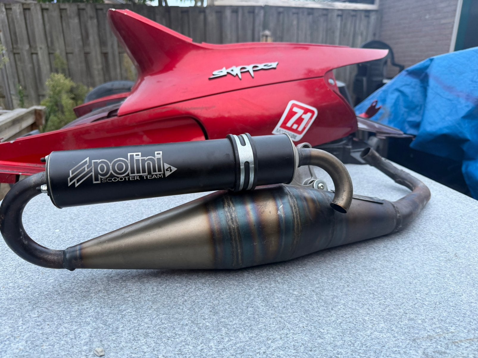 polini team 4 uitlaat piaggio, Ophalen, Zo goed als nieuw