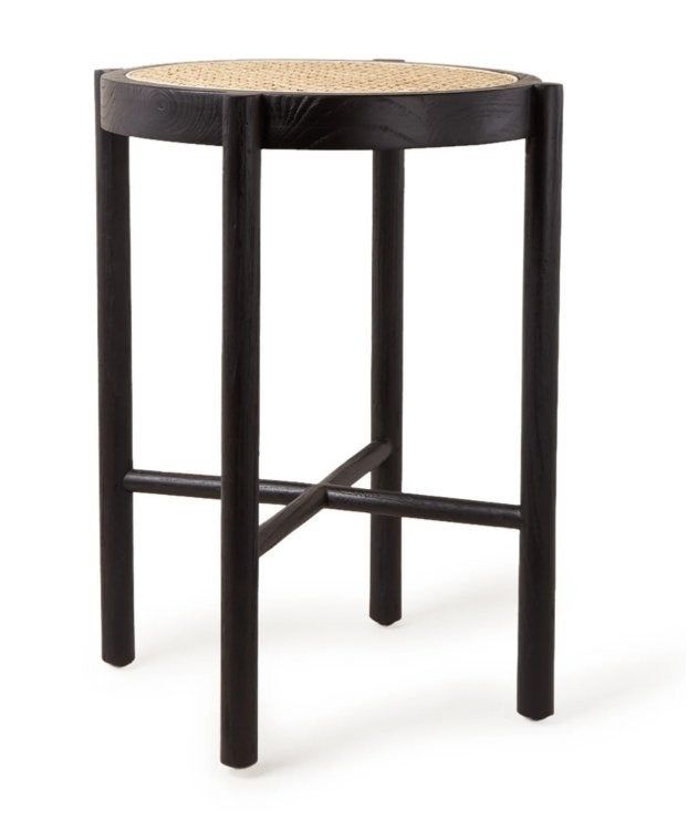 HKliving webbing kruk 50 cm, Ophalen, Zo goed als nieuw, Hout