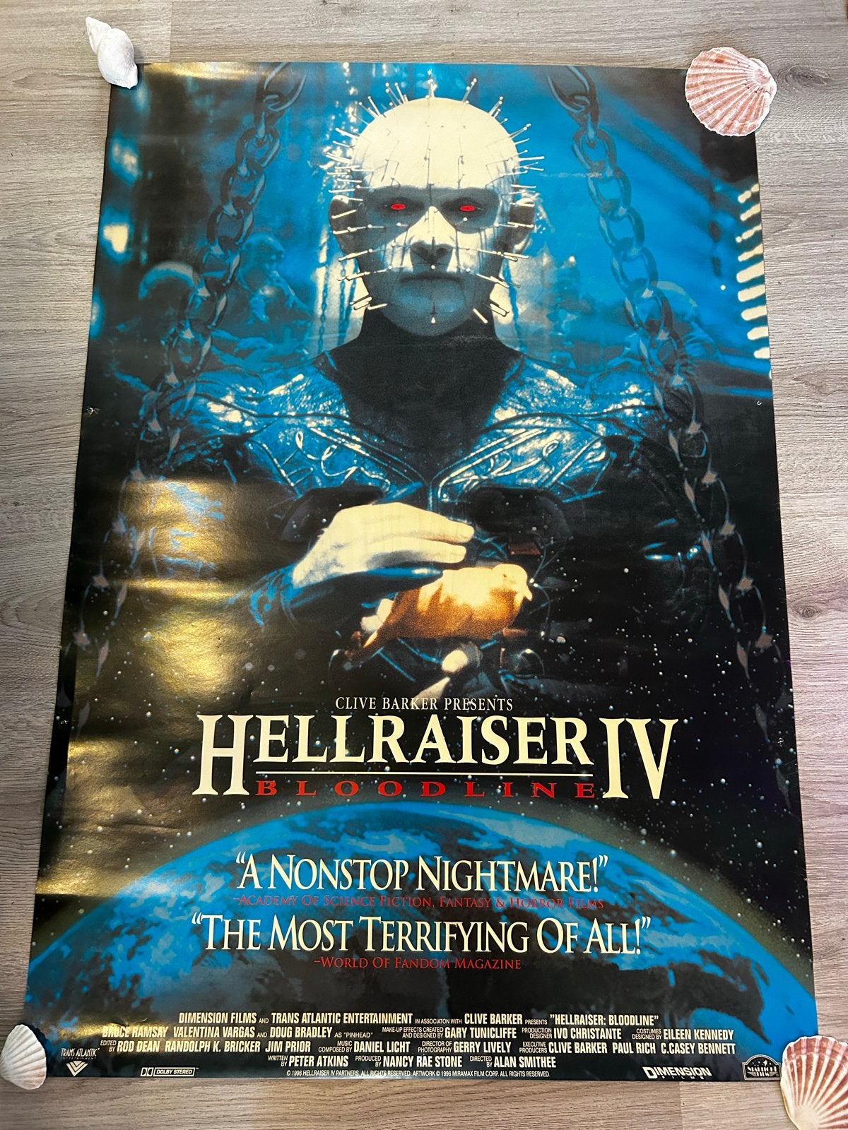 Hellraiser IV Bloodline Film Poster - Horror Klassieker, Deurposter of groter, Ophalen of Verzenden, Film en Tv, Rechthoekig Staand