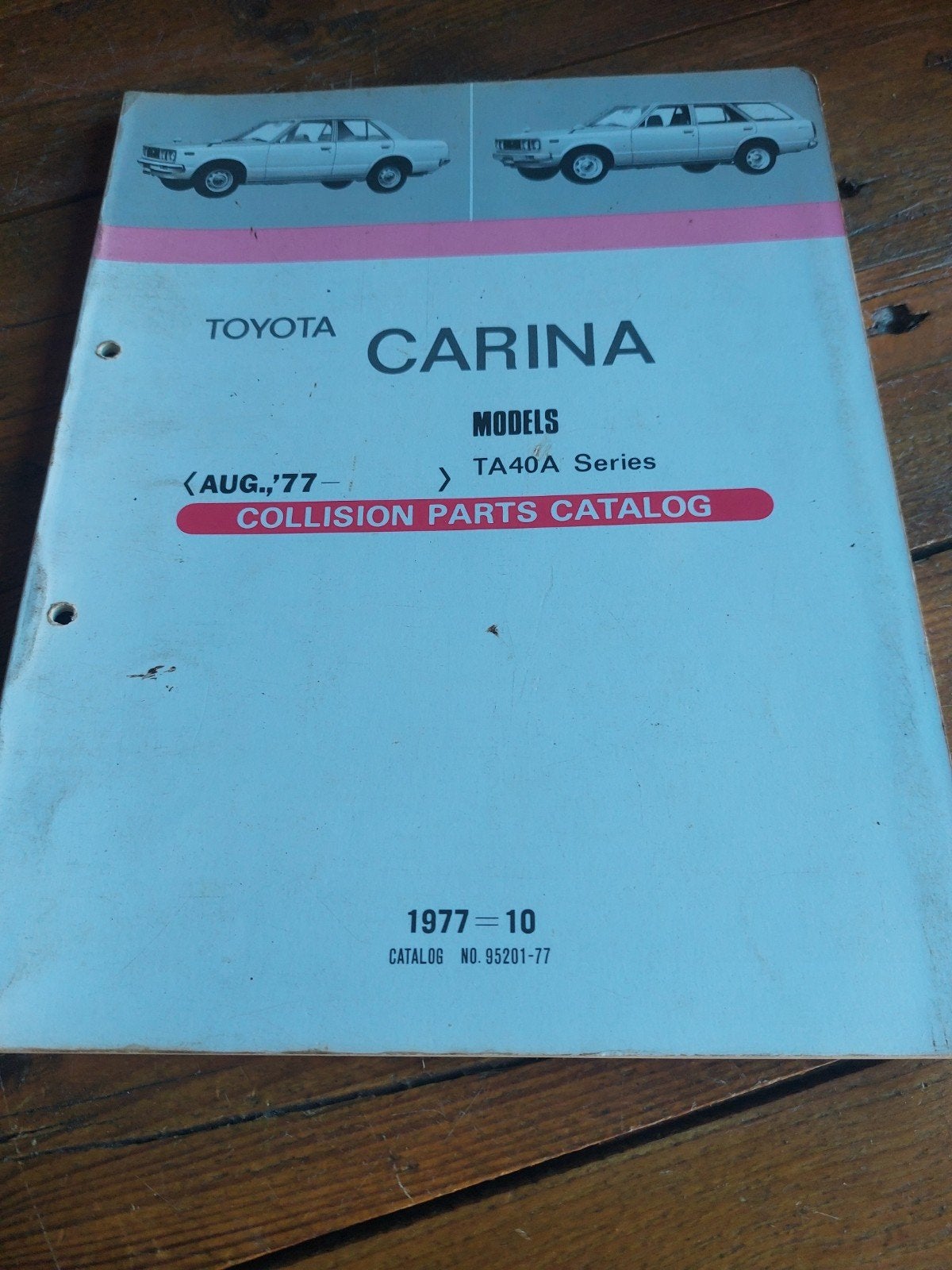 TOYOTA PLAATWERKPARTSCATALOGUS CARINA TA40, Ophalen of Verzenden