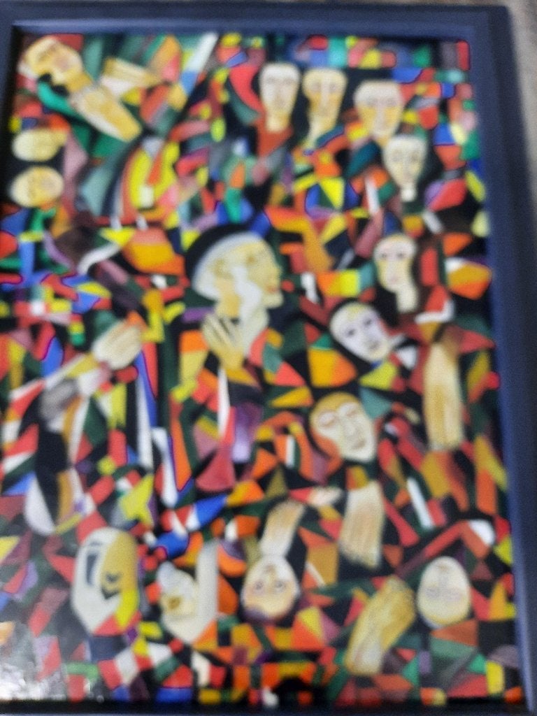 APART SCHILDERIJ, Figuren, Hout, Ingelijst, Ophalen of Verzenden