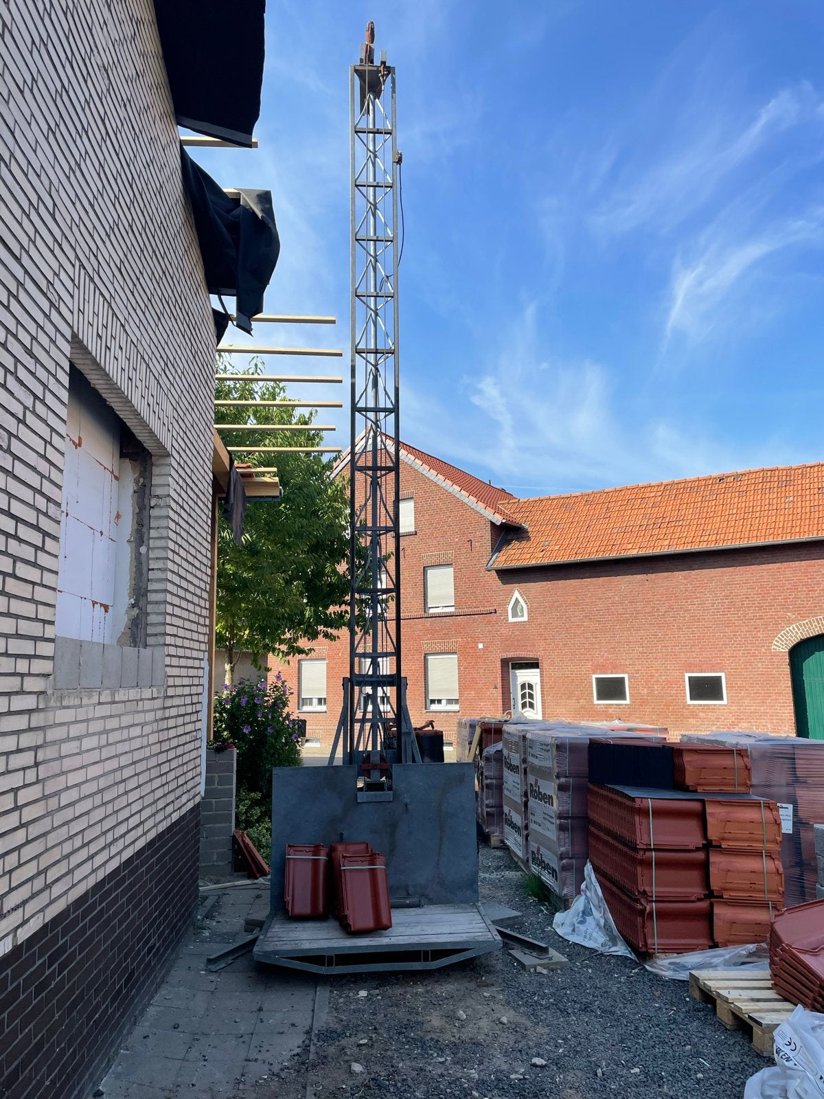 Robuuste Bouwlift voor  Materiaaltransport 6 m ca. 230 V, Ophalen, Gebruikt, Bouwlift
