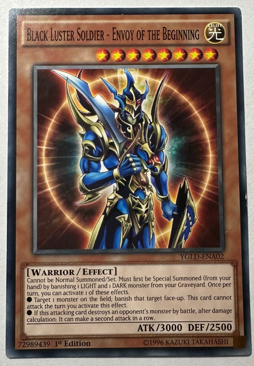 Yu-Gi-Oh! Black Luster Soldier - Envoy Beginning YGLD 1st Ed, Ophalen of Verzenden, Gebruikt, Losse kaart