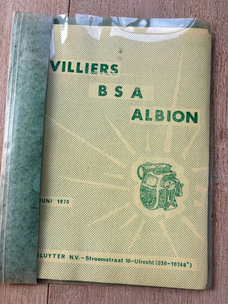 Catalogus Villiers-BSA-Albion firma Sluyter uit Utrecht, Ophalen of Verzenden, Overige merken